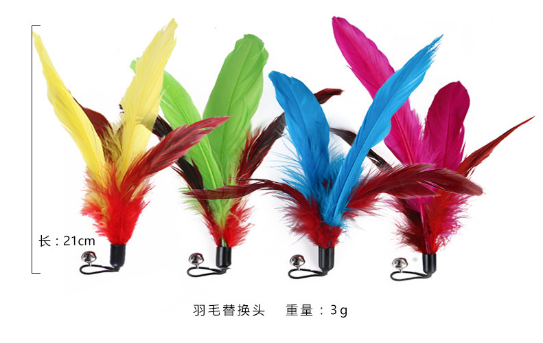 Wholesale Eco friendly Cat Toys 12-pack Cat Feather Kitten Toys Kit Teaser Wand Cat Toys Set Pack.