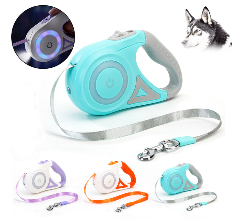 Retractable Dog Leash With Led Flashlight 5m Pet Leash Rope For Small Medium dog