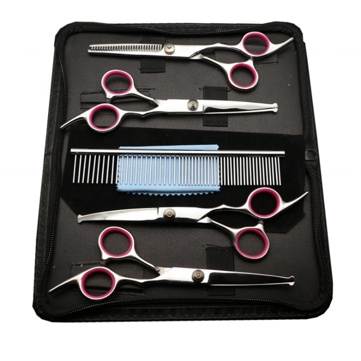 Scissors Professional Durable Cutting Shears Hair Comb Pet Grooming Scissors Set With Comb pet grooming kit