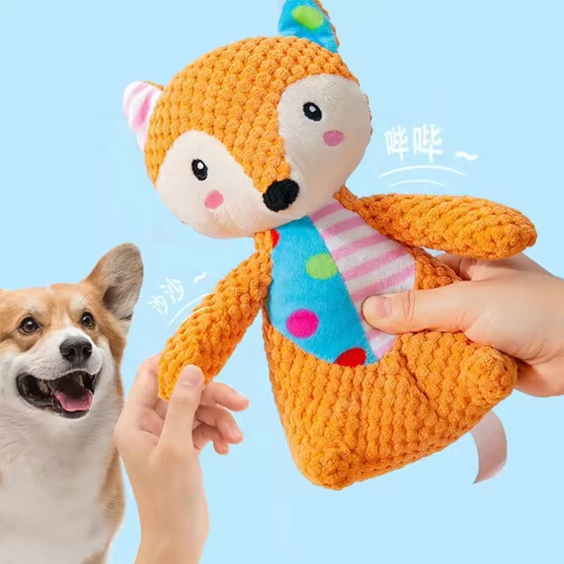 stuffed soft plush dog squeaky toy pet chew toy for dog