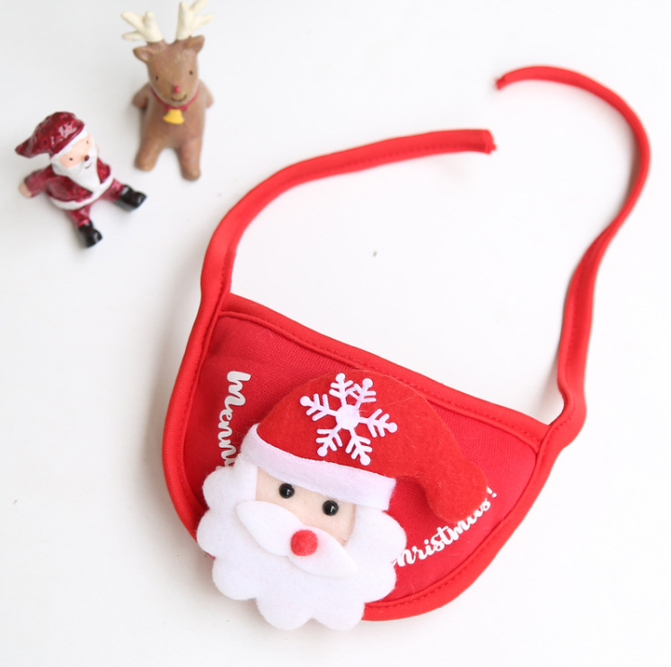 Hot Selling Pet Christmas Hat and Bib for Dog Santa Claus Clothes Dog Christmas Tree Hat Saliva Towel.