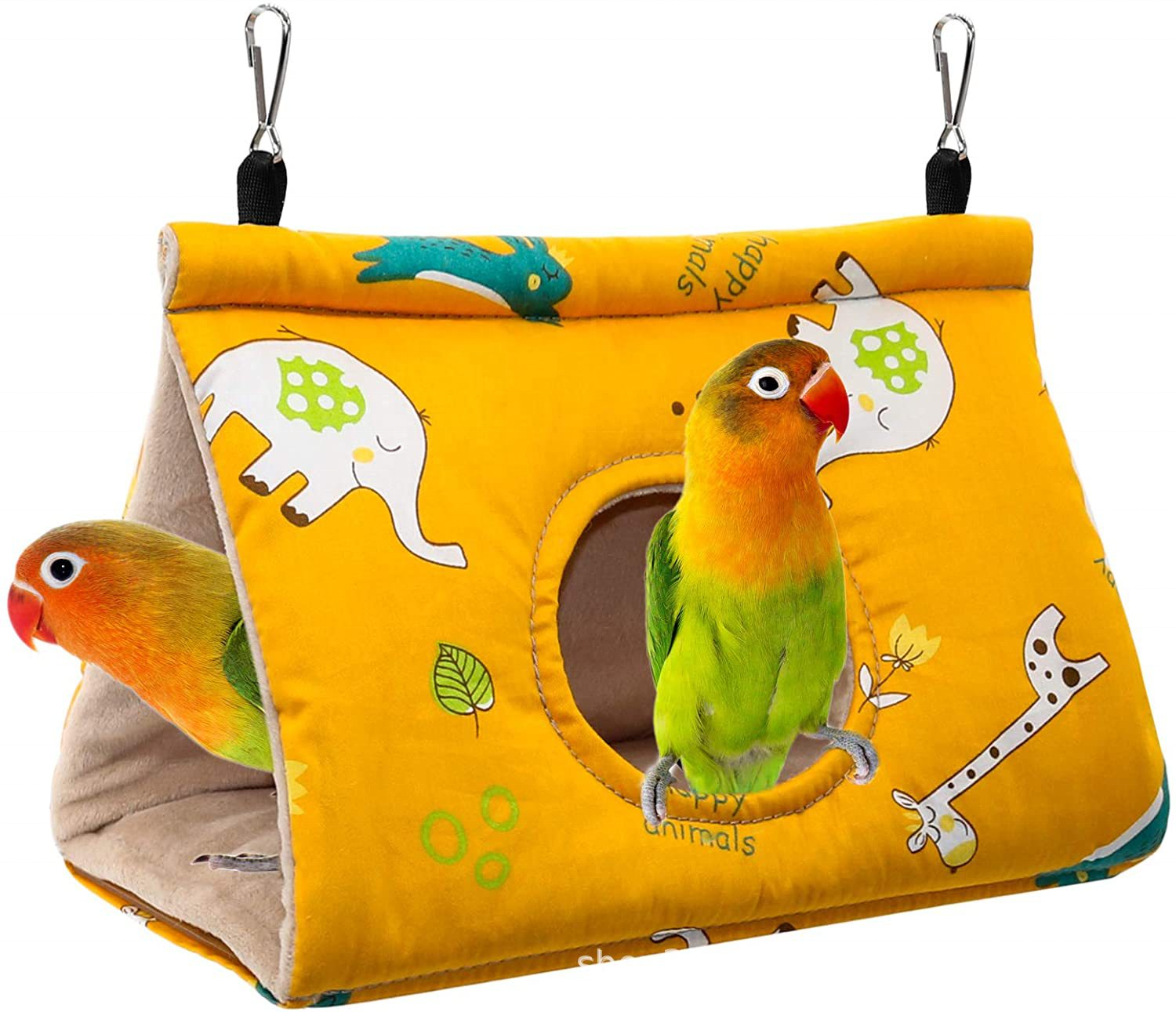 Hot Selling Soft Warm Cotton Hanging Parrot bird tent hammock triangle nest house with station stick hammock