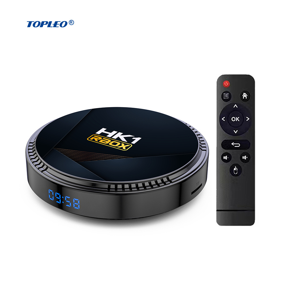 Topleo set top box tv digital indonesia HK1 RBOX H8 hd18 black box for tv smart android 12 tv box android