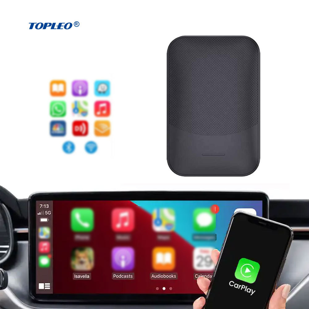 Topleo Android Auto Smart Carplay AI Box Wired To Wireless OEM Factory magic 2 in 1 wireless carplay ai box adapter