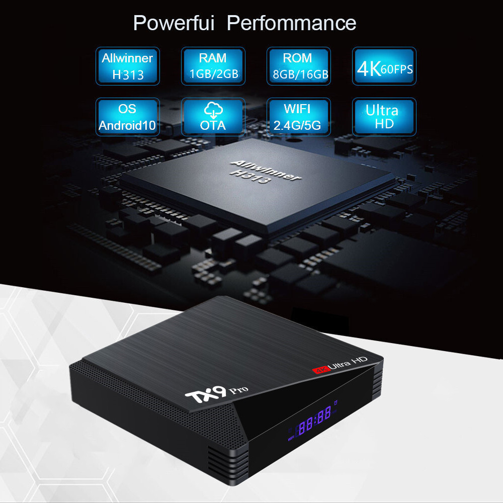 Topleo android tv box TX9 pro Allwinner H313 Android 10.0 Set Top Box Smart tx9 pro 6k box android tv