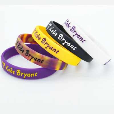 Wholesale cheap custom rubber debossed logo color filled wrist bands silicone wristband bracelet for sale