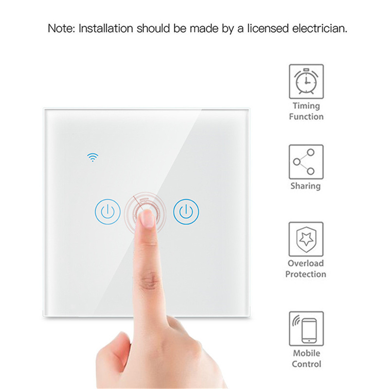 3 Gang Smart WiFi Switch No Neutral Require Wireless Remote Control Light Switch Work With Alexa Google Assistant