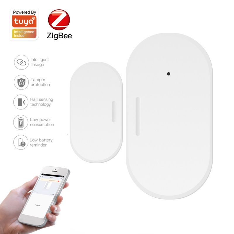 Tuya Zigbee Door Window Gate Sensor Small Smart Home Mini Magnetic Garage Door Opening Sensor System Alarm Open/Close Detector