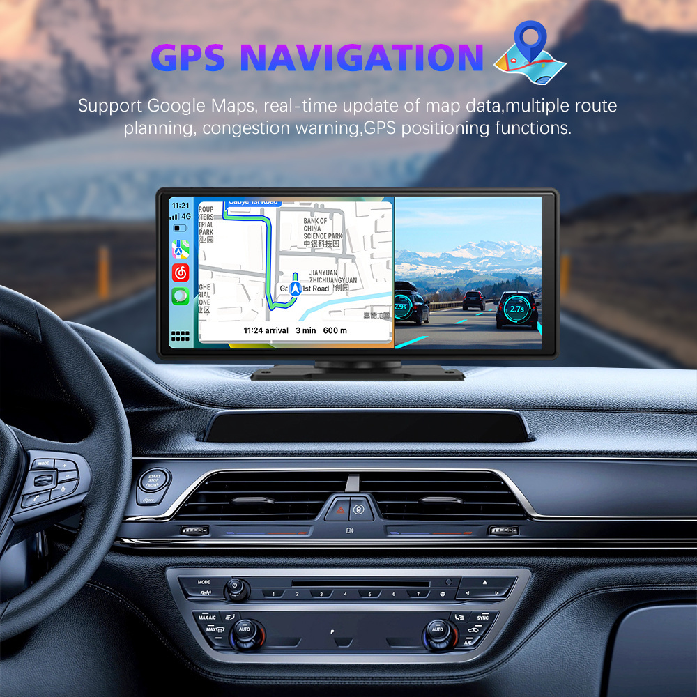 10.26 Inch IPS Touch Screen Car Auto Radio with Carplay GPS Navigator Universal Multimedia System for Remote Control in Cars