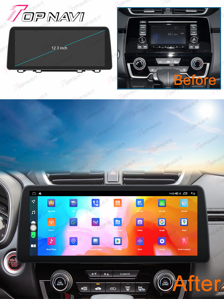 12.3 inch Android 13 4+64G Car Android Player for Honda Accord CRV Breeze 2017 2018 2019 2020 2021 Car Sprakers