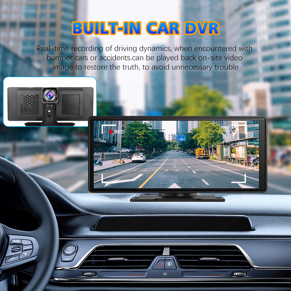 10.26 Inch IPS Touch Screen Car Auto Radio with Carplay GPS Navigator Universal Multimedia System for Remote Control in Cars