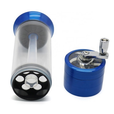 Upgraded version 52mm 3 layers hand crank herb grinder zinc alloy herb grinder with acrylic herb filler