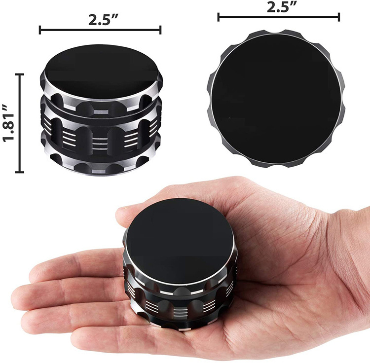 wholesale grinders OEM/ODM Custom logo  metal herb  4 layers 2.5