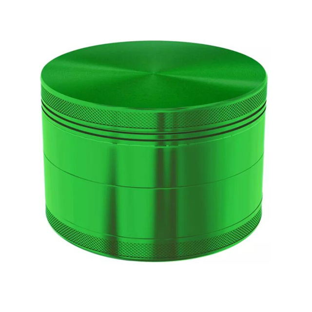 Green 100mm big size aluminum anodized herb grinder 4 layers