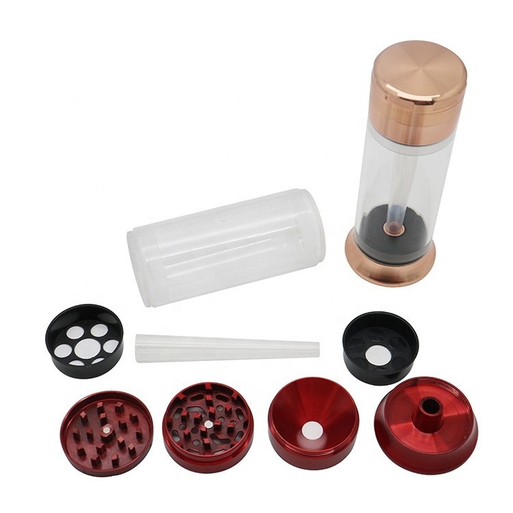 2022 new coming 52mm zinc alloy manual herb grinder with acrylic herb filler