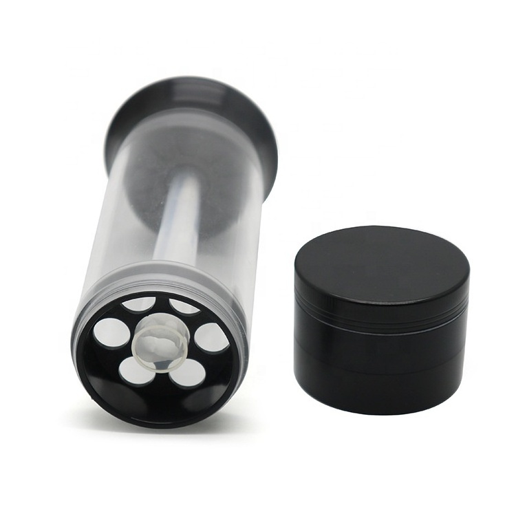 Upgraded version 52mm 3 layers hand crank herb grinder zinc alloy herb grinder with acrylic herb filler