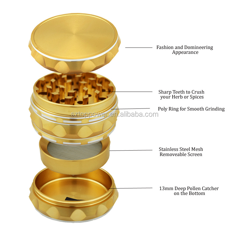 2016 new design gold herb grinder premium grade 4 part pokeball herb grinder