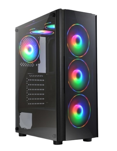 High Quality Gaming Computer Case With RGB Fans Tempered Glass Desktop Gaming Pc Case