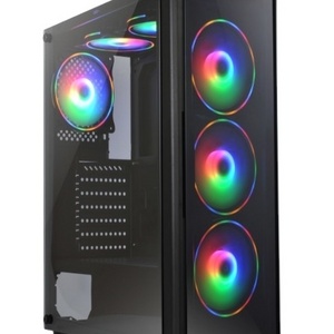 High Quality Gaming Computer Case With RGB Fans Tempered Glass Desktop Gaming Pc Case