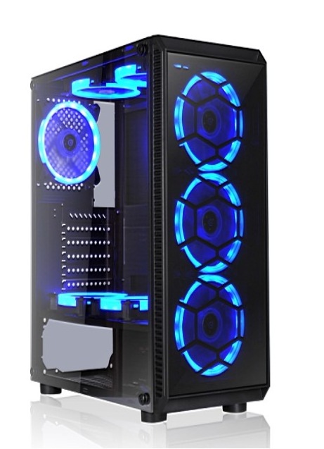 High Quality Gaming Computer Case With RGB Fans Tempered Glass Desktop Gaming Pc Case