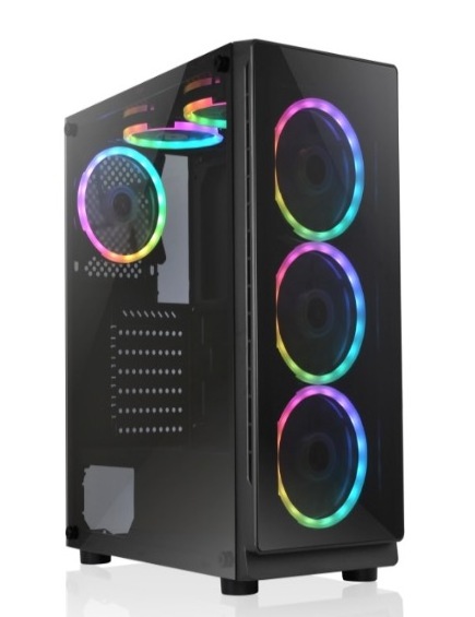 High Quality Gaming Computer Case With RGB Fans Tempered Glass Desktop Gaming Pc Case