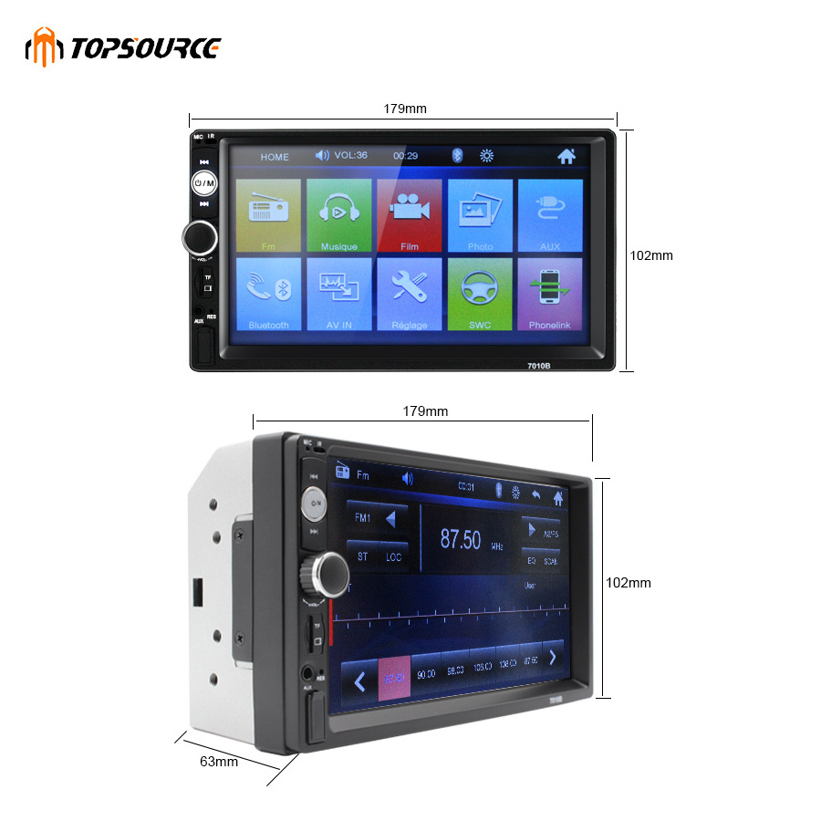 Universal 2 din Car Multimedia Player Autoradio 2din Stereo 7