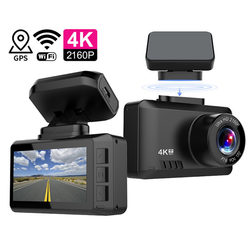 4K Ultra HD WiFi Car Dash Cam 2160P 60fps  Dvr with 1080P Sony Sensor Rear Camera Night Vision GPS Dual Lens Dashcam