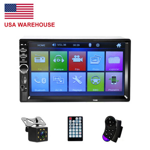 USA WAREHOUSE 2 din 7018B 7" touch Screen Video BT  MP5 Player Auto Radio 8IR Rear Camera For Pioneer CAR Radio