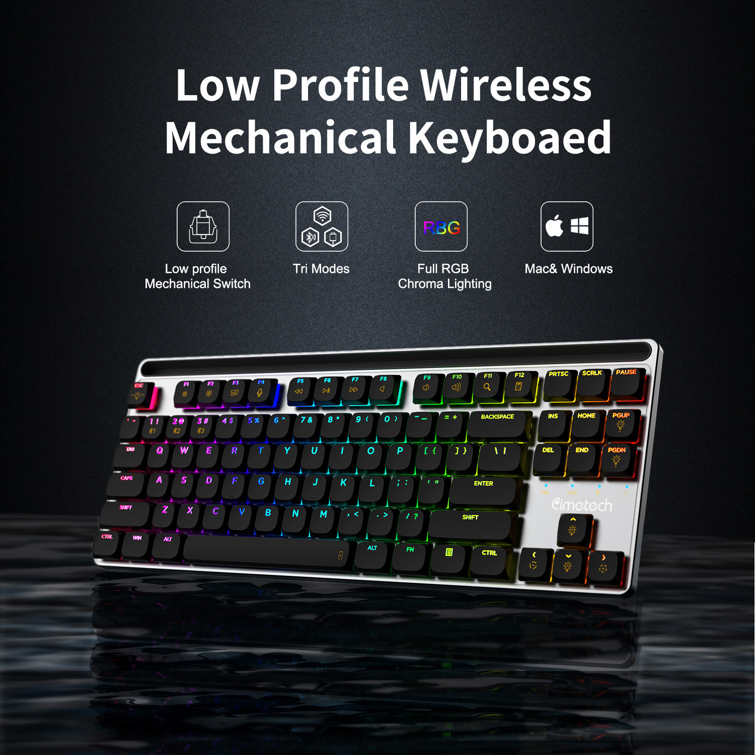 Low profile Ergonomic Cool Mechanical Keyboard Gaming Keyboard Brown Switch for PC Laptops  Computer