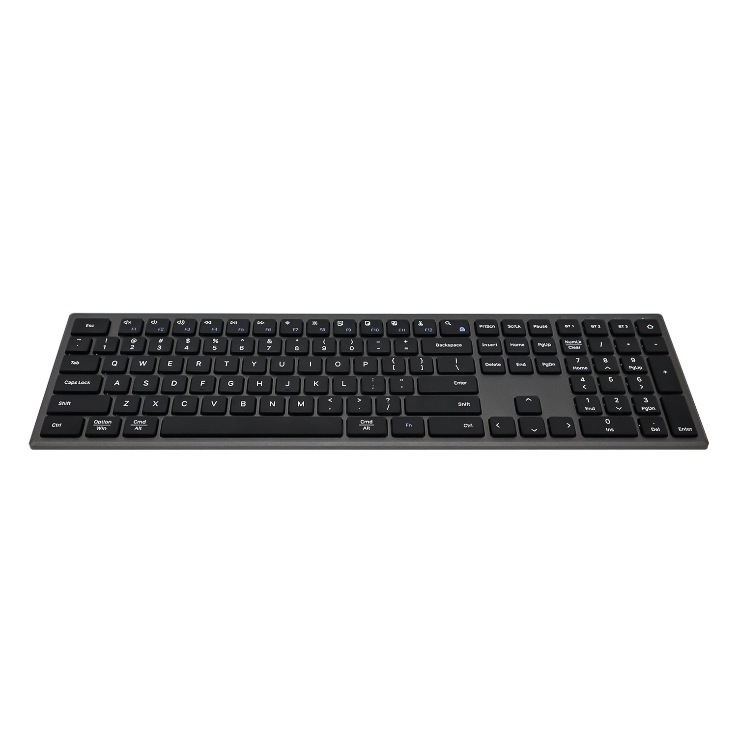 Full Size Ultra Thin Wireless Keyboard 2.4Ghz BT Dual Modes Multi Media Computer Full Size Keyboard for PC Laptop Home Office