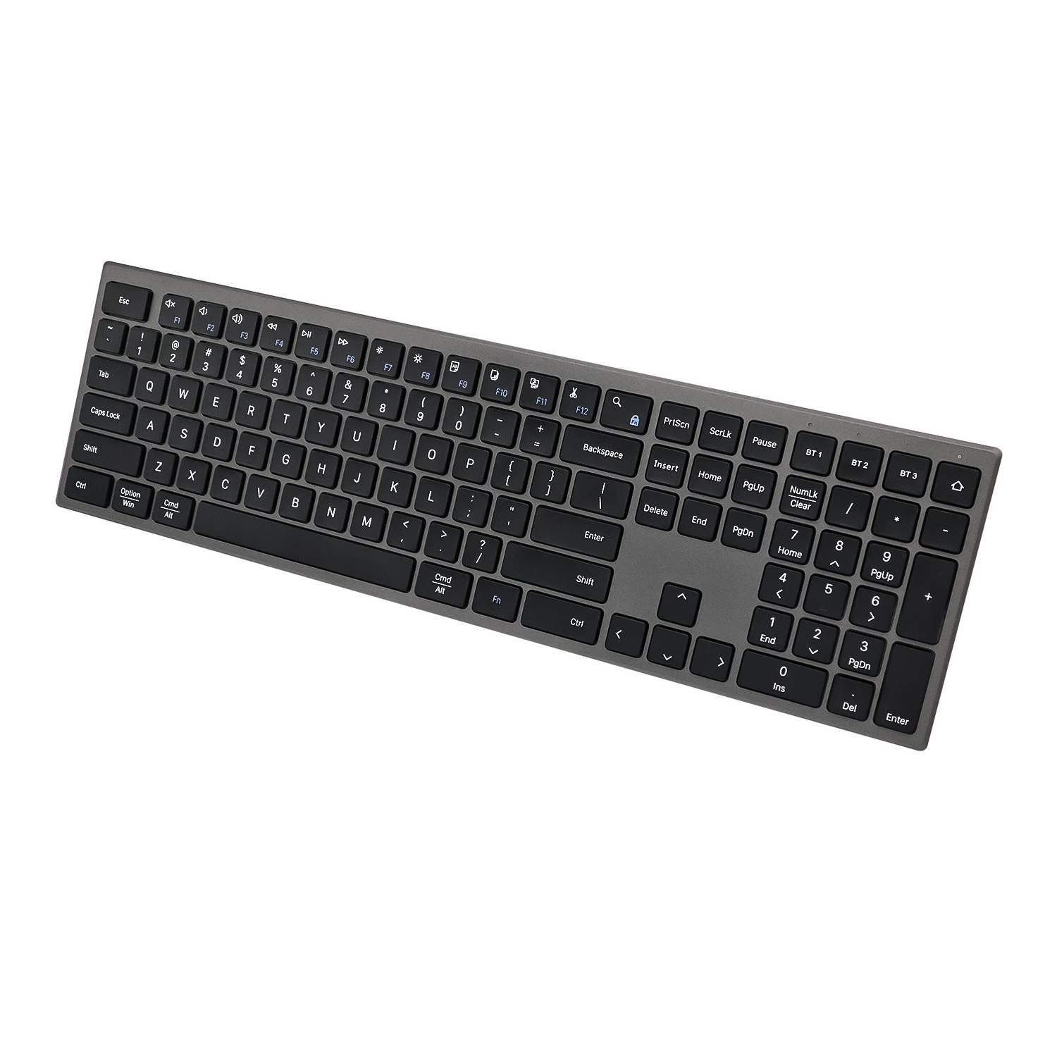 Full Size Ultra Thin Wireless Keyboard 2.4Ghz BT Dual Modes Multi Media Computer Full Size Keyboard for PC Laptop Home Office