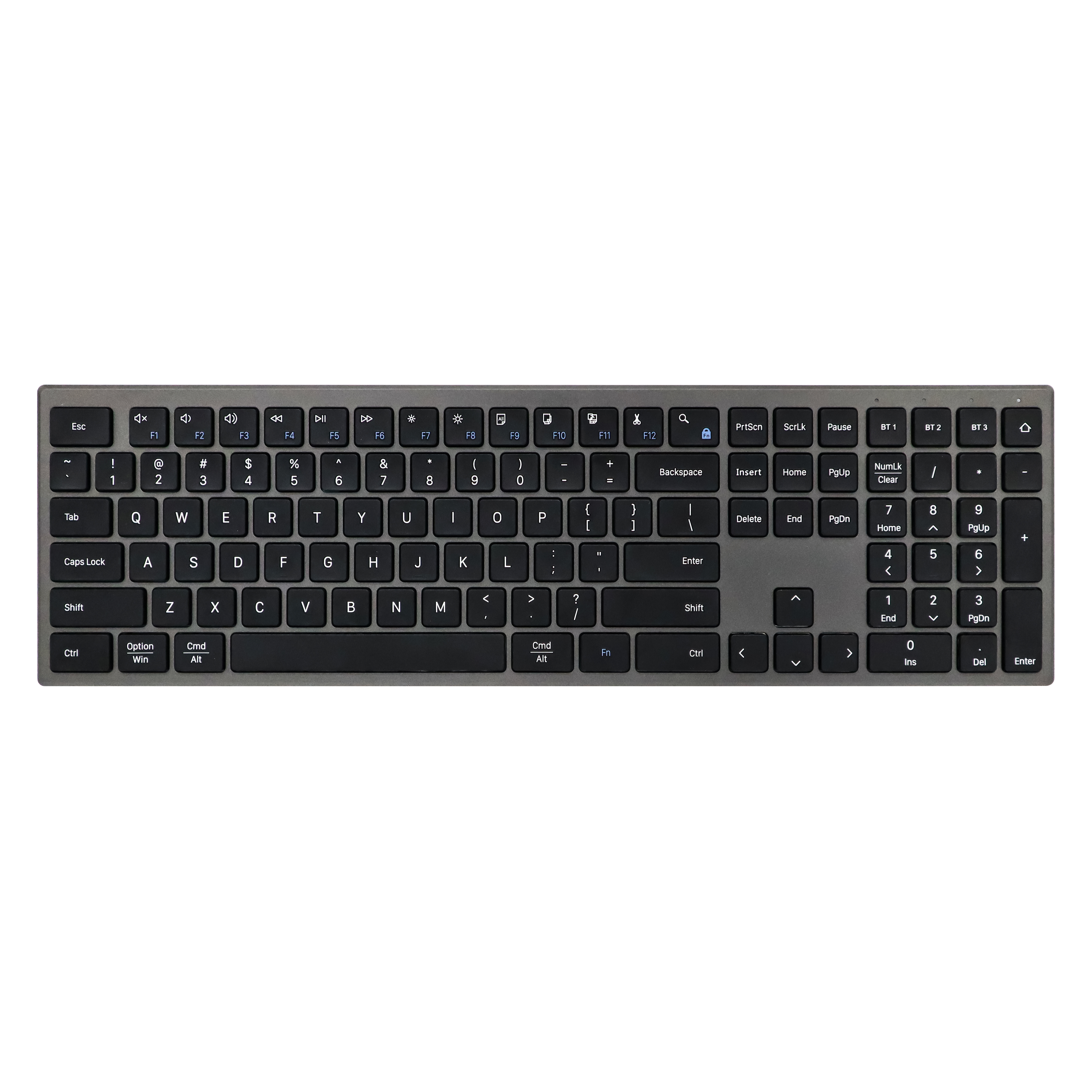 Full Size Ultra Thin Wireless Keyboard 2.4Ghz BT Dual Modes Multi Media Computer Full Size Keyboard for PC Laptop Home Office