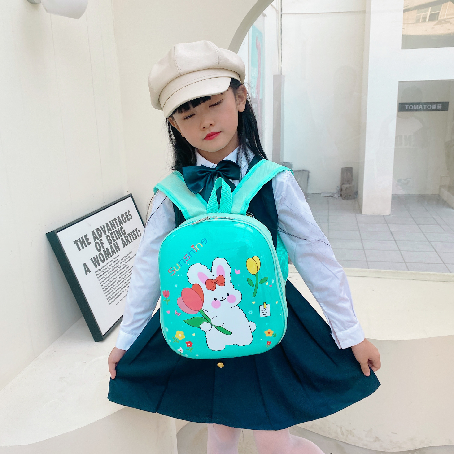 New 3-6 years Children's Hard Case School Bag Cute Cartoon Rabbit Backpack Kindergarten Children's School Backpack