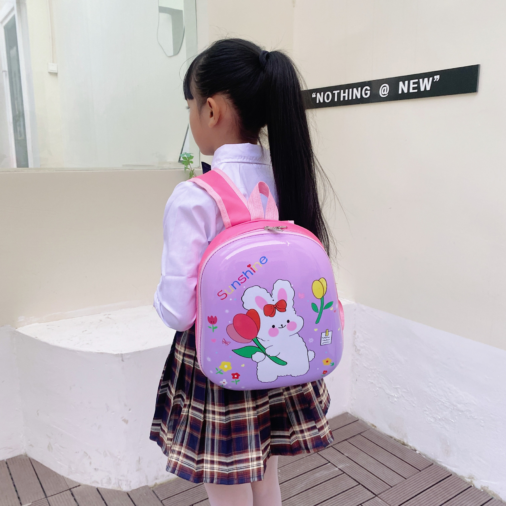 New 3-6 years Children's Hard Case School Bag Cute Cartoon Rabbit Backpack Kindergarten Children's School Backpack