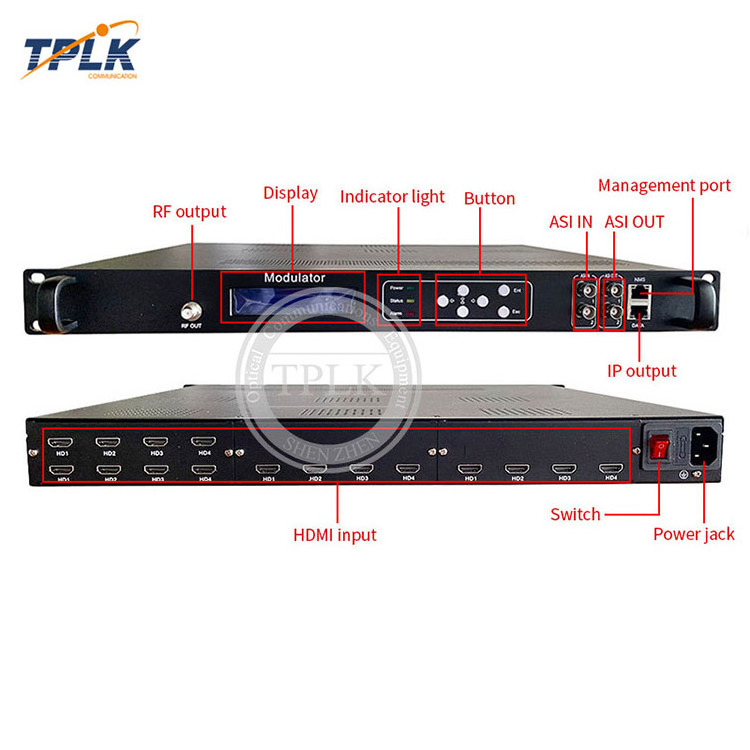 8/16/24 Multi Channel H.264 1080p Digital RF Encoder Modulator DTMB HD encoding and modulation all-in-one machine