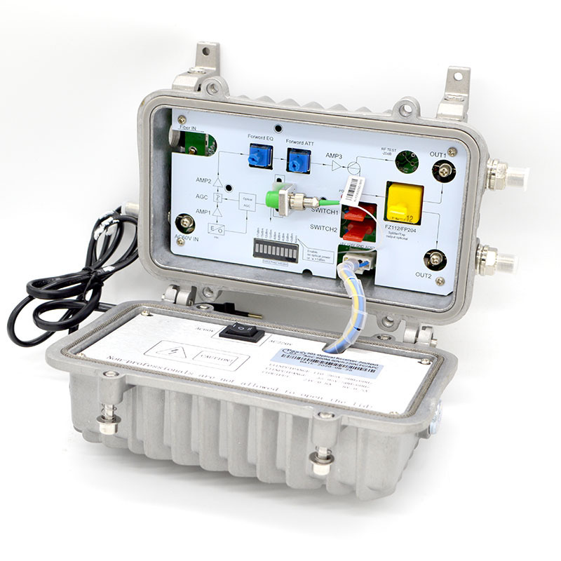 FTTH Optical Receiver High hfc 2 Ways Output With AGC CATV Digital Analog Signal Receiving Outdoor Cable TV Fiber Optic Node