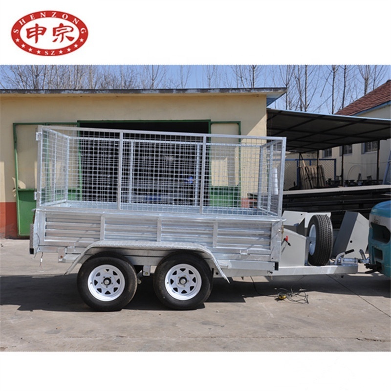 10*5 foot galvanized tandem axle utility cage tipping car trailer