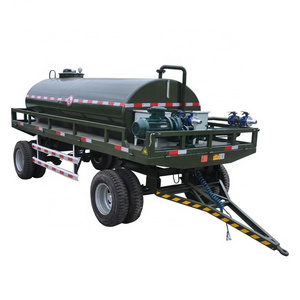 Dual water tank truck trailer 7000 liters on wheels water bowser with pump