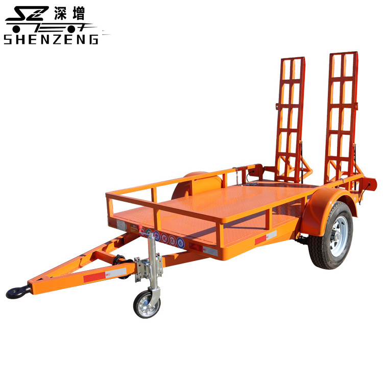 single axle 2 wheel plant trailer for excavator transport