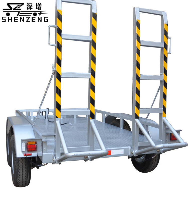 single axle 2 wheel plant trailer for excavator transport