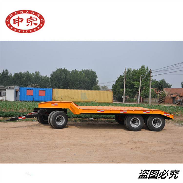 tractor transporter 25 ton three axle flatbed excavator full trailer