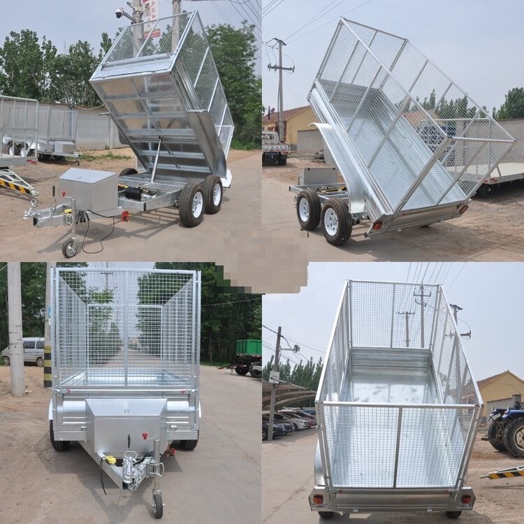 7x14 ft dump cage trailer  6x12 ft dump car galvanized trailer