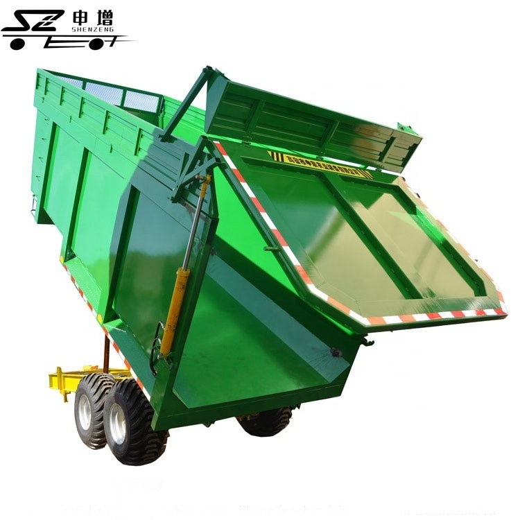 Rear door hydraulic open grain cargo transportation dump trailer for tractor