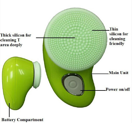 5 in 1 Face Exfoliating Electric Facial Cleaner Silicone Scrub Pore Cleaner Spin Sonic brosse electrique visage silicone