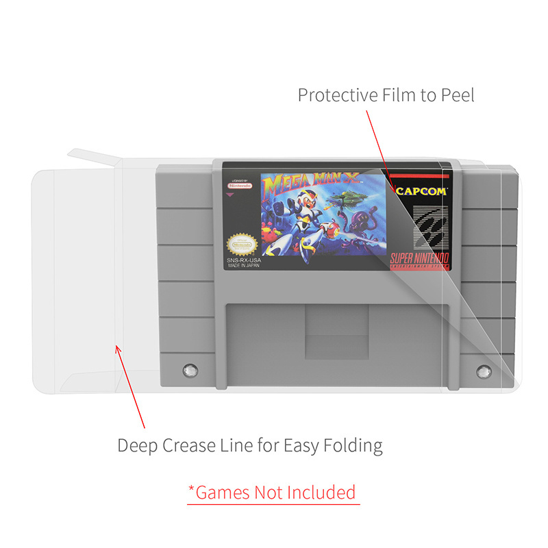 Game Card Cartridge Protector Display Storage Box Sleeve Case Cover for Super SNES US Version Games