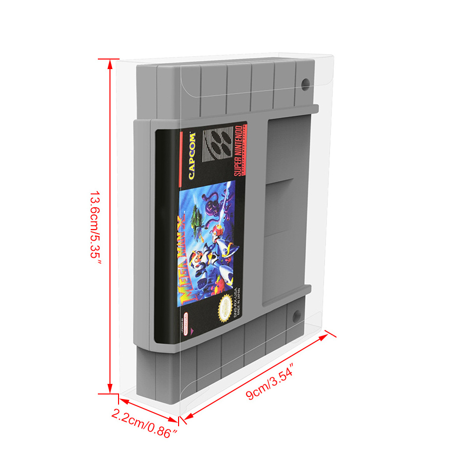 Game Card Cartridge Protector Display Storage Box Sleeve Case Cover for Super SNES US Version Games