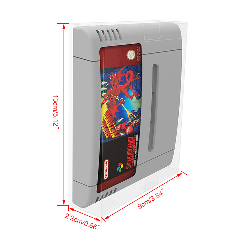 Clear Game Card Cartridge Protective Storage Display Box Cover Sleeve Case for Super SNES PAL Games Case