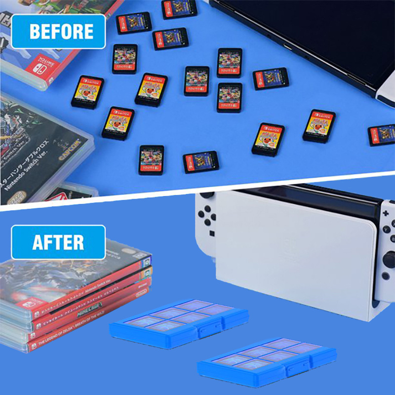 12 in 1 Switch Case Game  OLED Cartridge  Holder Storage Box Organizer  for Switch Lite Games Holder Joystick Cap