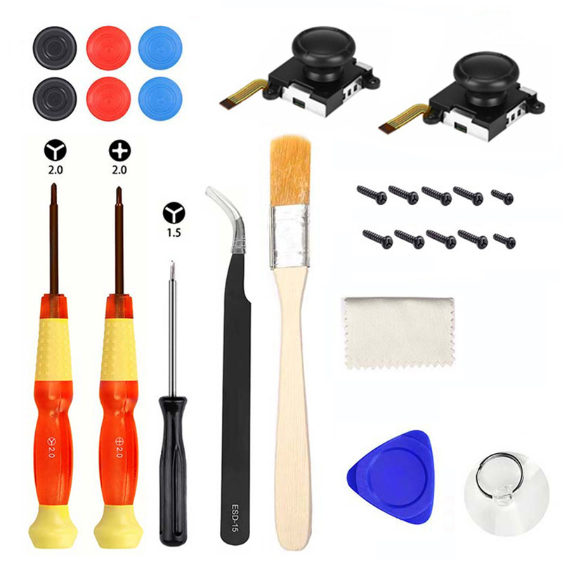 Replacement Repair Kit Joystick 3D Analog Thumbsticks and Screwdriver  Tools for Switch OLED Joy-Con Controller & Switch Lite