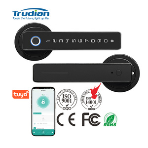 Tuya Biometric Password Bluetooth Connectivity 60-70MM  Single Latch price smart door lock with camera and fingerprint